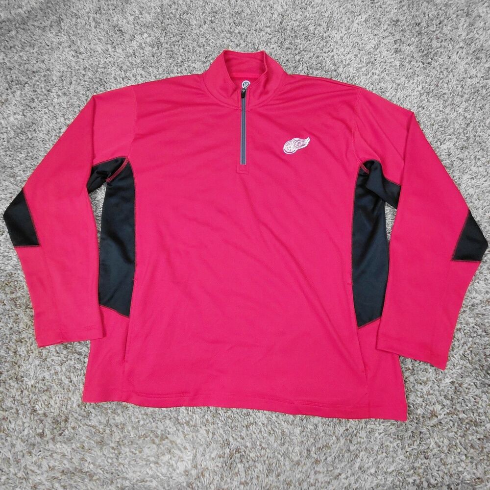 Detroit Red Wings 1/4 Zip Pullover Men’s Size 2XL Red Performance NHL Official